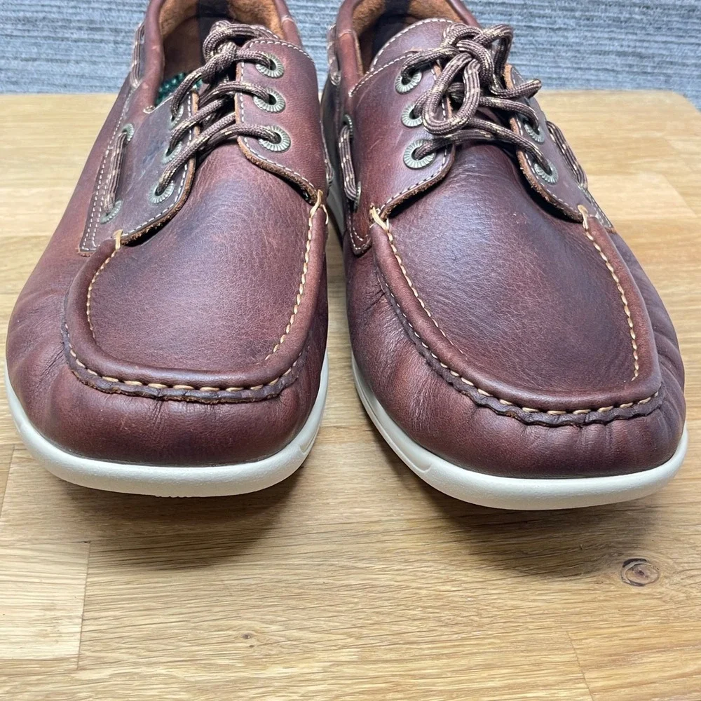 SAS Boat Shoes Mens 10.5 Wide Brown Leather Tripad Comfort Lace Up USA A0825605